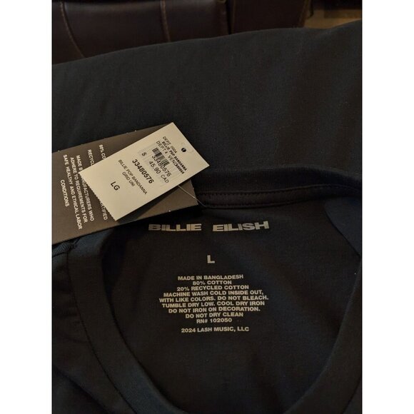 Hot Topic Billie Eilish Bandanna Grid T Shirt Large Black Orange Green Pop Music - Picture 5 of 5